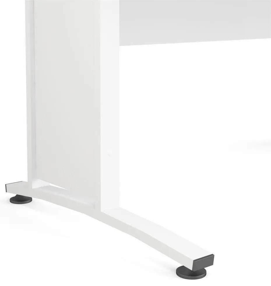 Biely písací stôl PRIMA OFFICE bez zásuvky 80400
