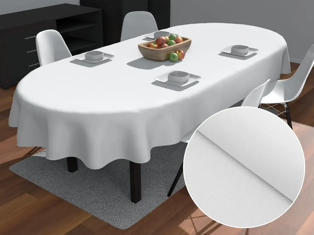 Biante Veľký dekoračný oválny obrus BKU-112 Dymovo biely 260x320 cm