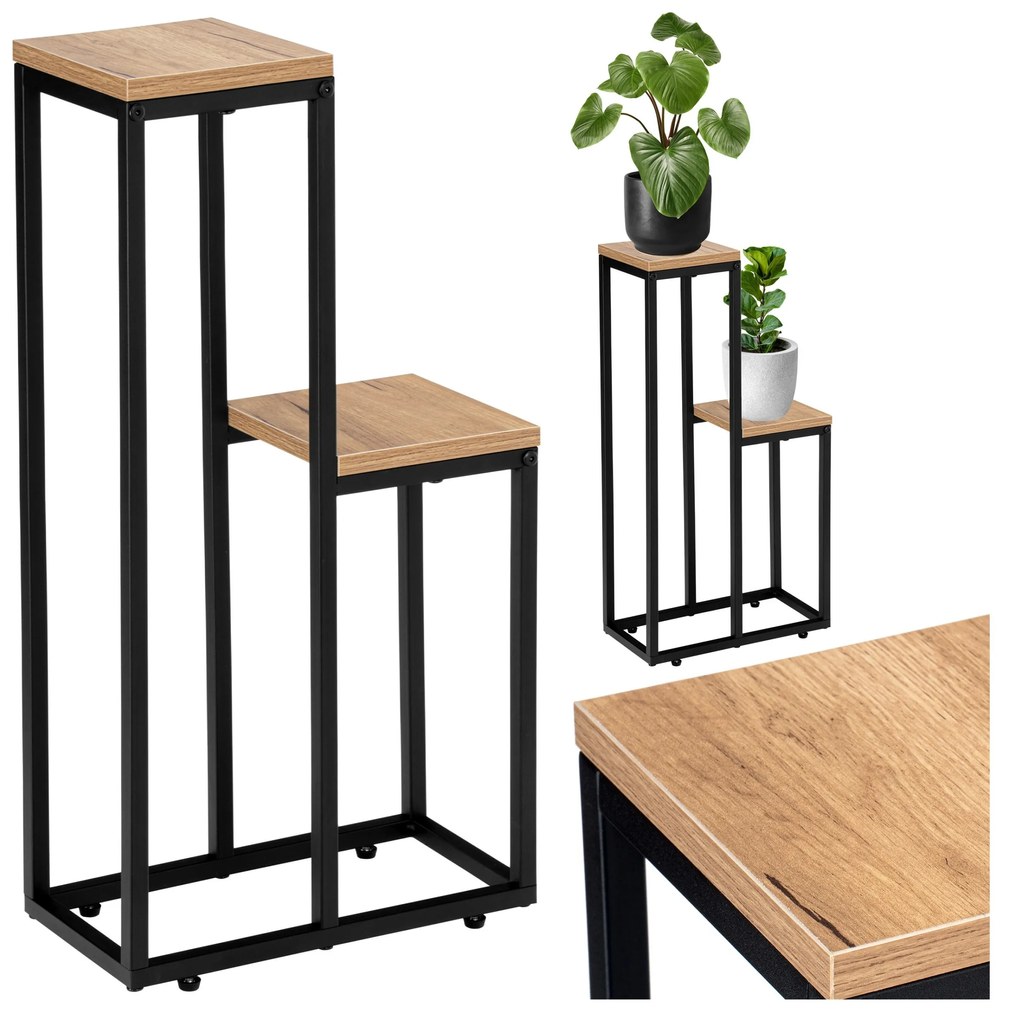 Stojan na kvety Hazel svetlohnedý/čierny