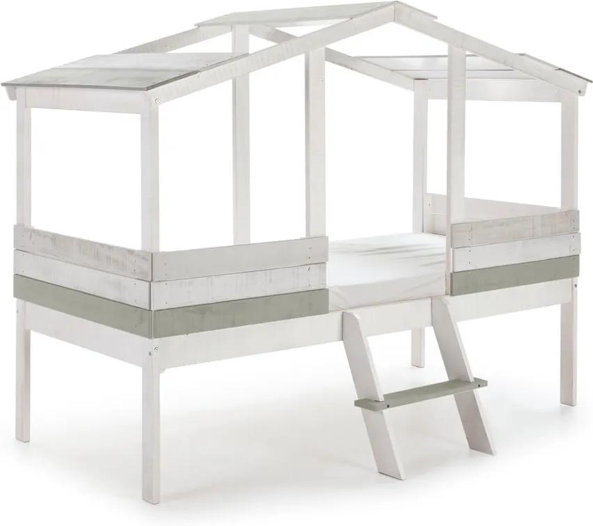 Biela detská posteľ s konštrukciou z borovicového dreva Marckeric Ulises, 90 x 190 cm