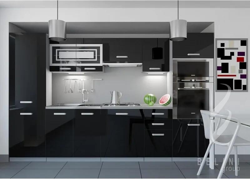 Moderná sektorová kuchyňa čierna Syka 300 cm