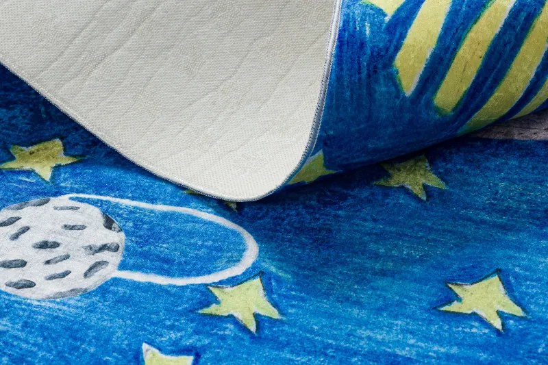 Detský kusový koberec Bambino 2265 Rocket Space blue, 80x150, modrá, detská izba, Dywany Łuszczów