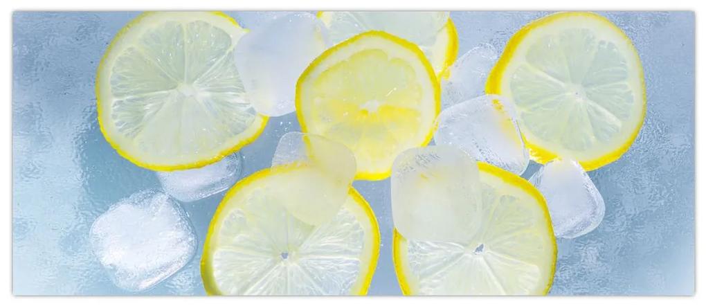 Obraz citróna v ľade (120x50 cm)