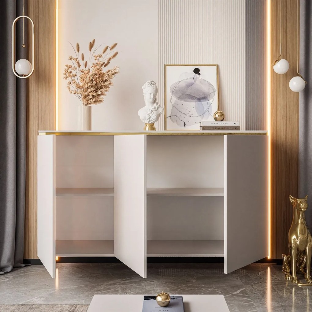 ZÁVESNÁ KOMODA NESSIE KAŠMÍR + ZLATÁ 140 cm