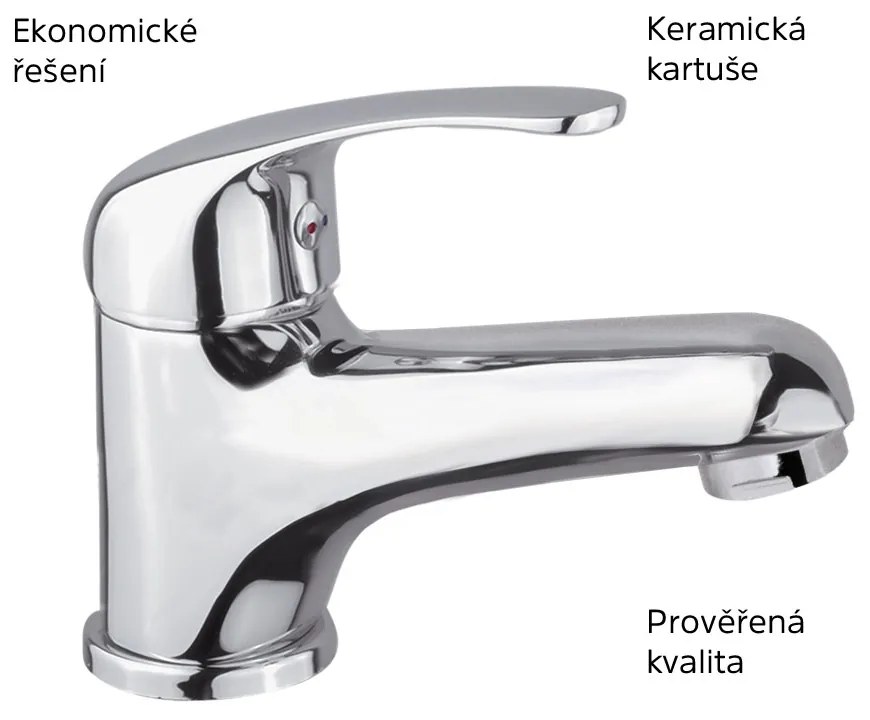 Mereo Mereo, Umývadlová stojanková batéria, Lila, bez výpuste, chróm, MER-CBEE10101