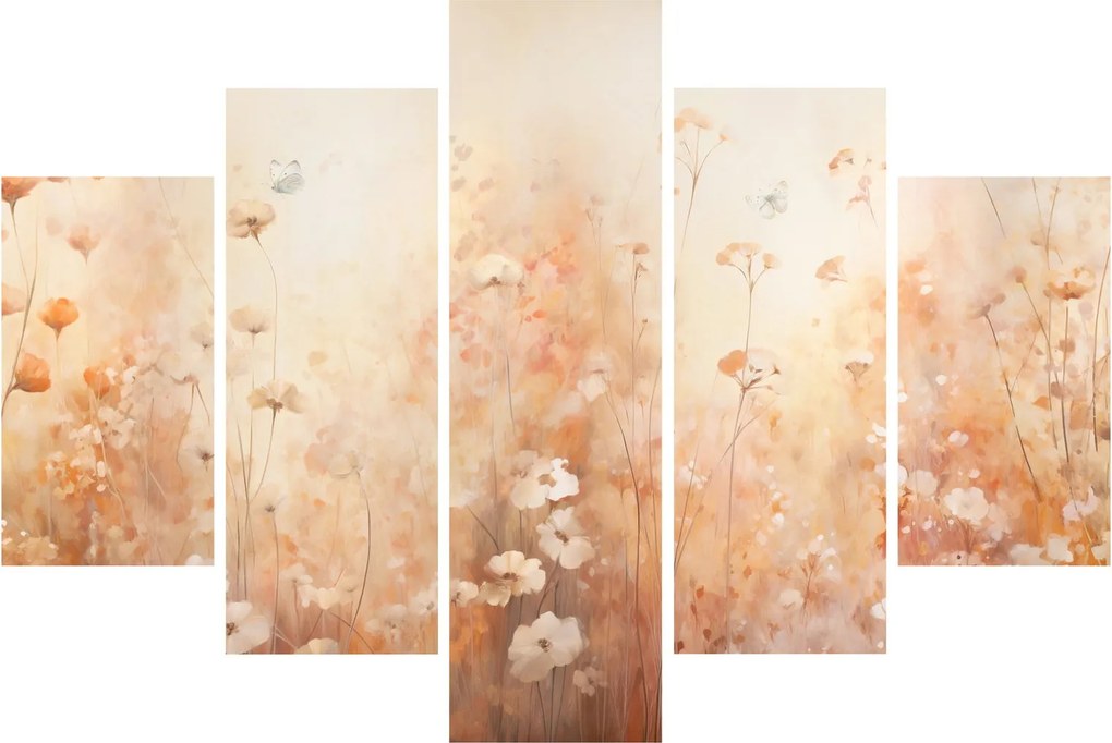 Obraz - Vzor divokých kvetov (150x105 cm)