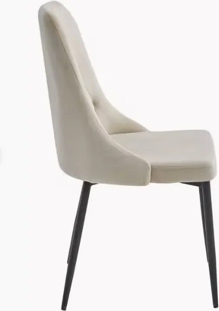 Stolička IMOLA - svetlý béžový zamat / čierne nohy