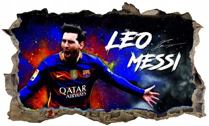 Nálepka na stenu 3D Lionel Messi 47x77 cm