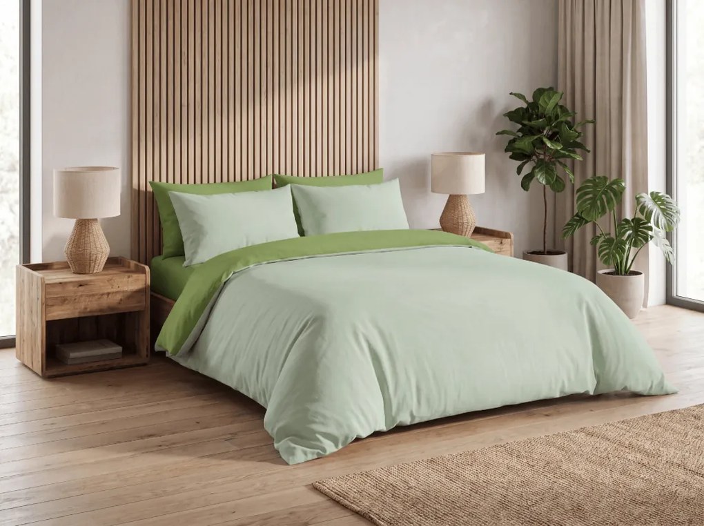 Obliečky z mikrovlákna MICROVELLE zelené Rozmer obliečky: 2 ks 70 x 90 cm | 200 x 220 cm