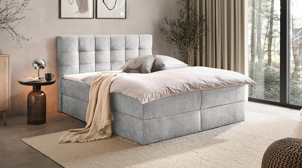 XXXLutz AMERICKÁ POSTEĽ, 160/200 cm, svetlosivá Boxxx - Online Only spálne - 002444002607