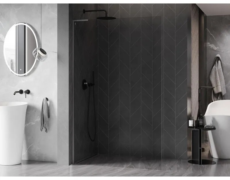 Mexen, Mexen Kioto-X L sprchová stena 90 x 200 cm, priehľadná 10 mm, pištoľový kov - 800-090-107-95-00-X