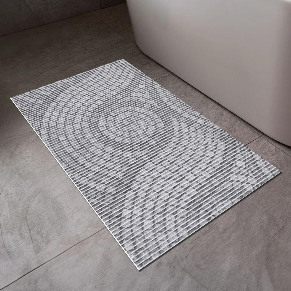 Kúpeľňová penová rohož / predložka PRO-014 Sivá mozaika - metráž šírka 65 cm