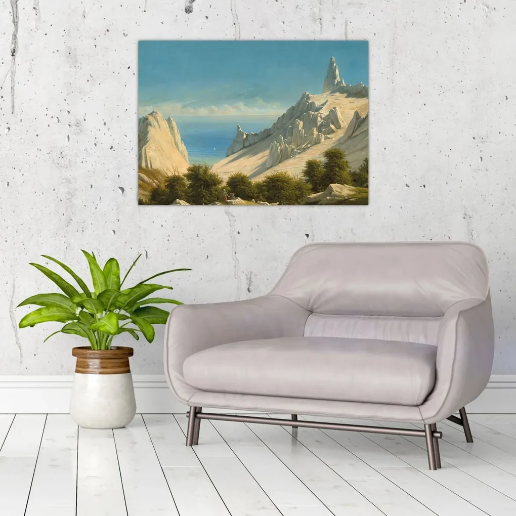 Obraz - Georg Emil Libert, View of Sommerspiret, the Cliffs of Møn, reprodukcia (70x50 cm)