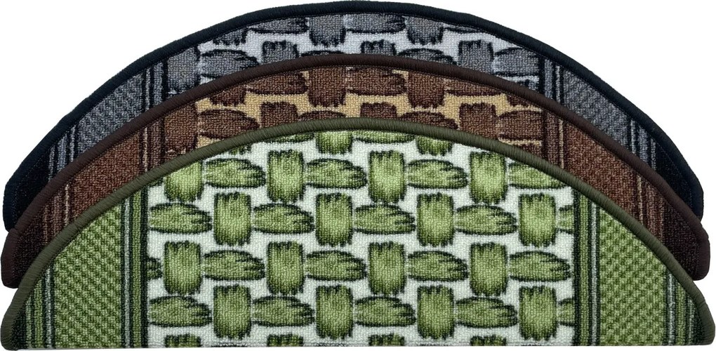 Nášľapy na schody Grenoble šedý polkruh, samolepiaci - 28x65 polkruh (rozmer vrátane ohybu) Vopi