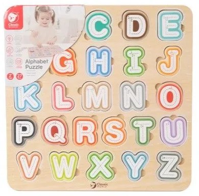 Vkladačka/Puzzle doskové obrysové abeceda drevo