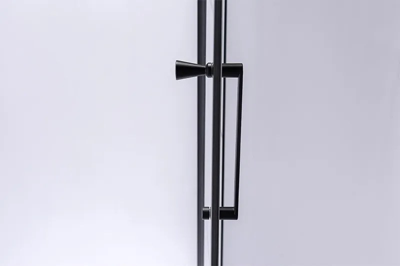 BPS-koupelny Päťuholníkový sprchovací kút BS06A 80x80 čierna/transparent - bez vaničky