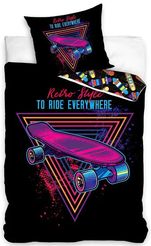Carbotex obliečky Skateboard retro style 140x200/70x90 cm