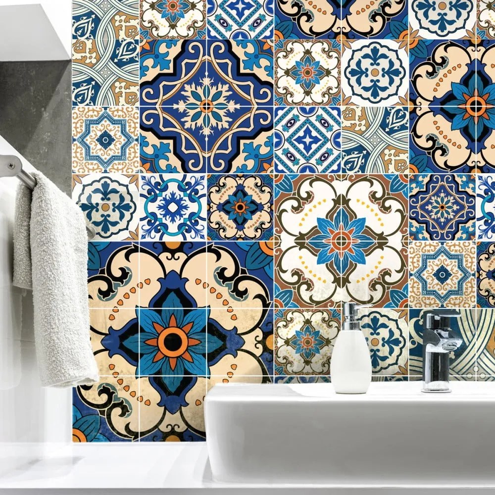 Sada 60 dekoratívnych samolepiek na stenu Ambiance Toundra, 10 × 10 cm