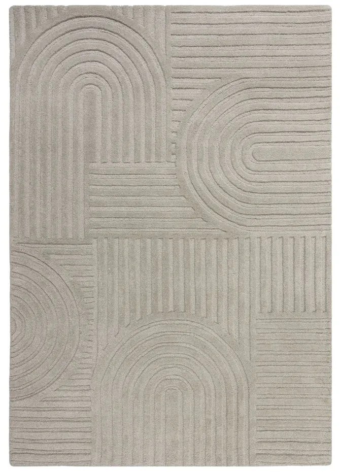 Sivý vlnený koberec Flair Rugs Zen Garden, 120 x 170 cm