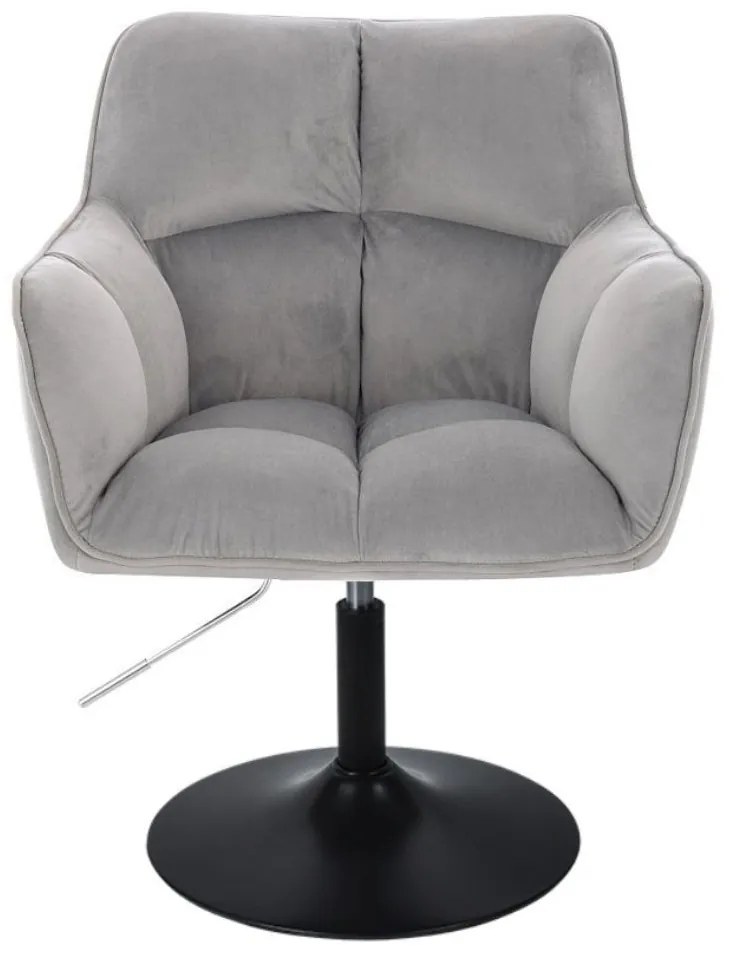LuxuryForm DESIGN Kreslo AMALFI VELUR na čiernom tanieri - svetlosivé