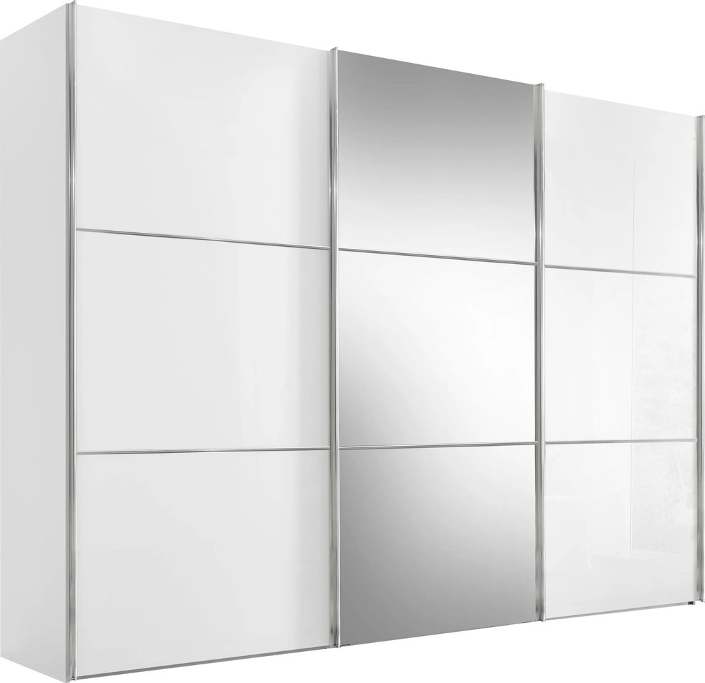 XXXLutz ŠAT. SKRIŇA S POSUV. DVERAMI, biela, 280/222/68 cm Moderano - Skrine - 000531006012