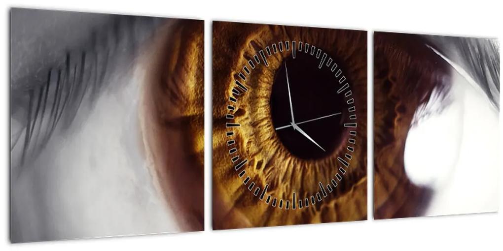 Obraz - Oko (s hodinami) (90x30 cm)