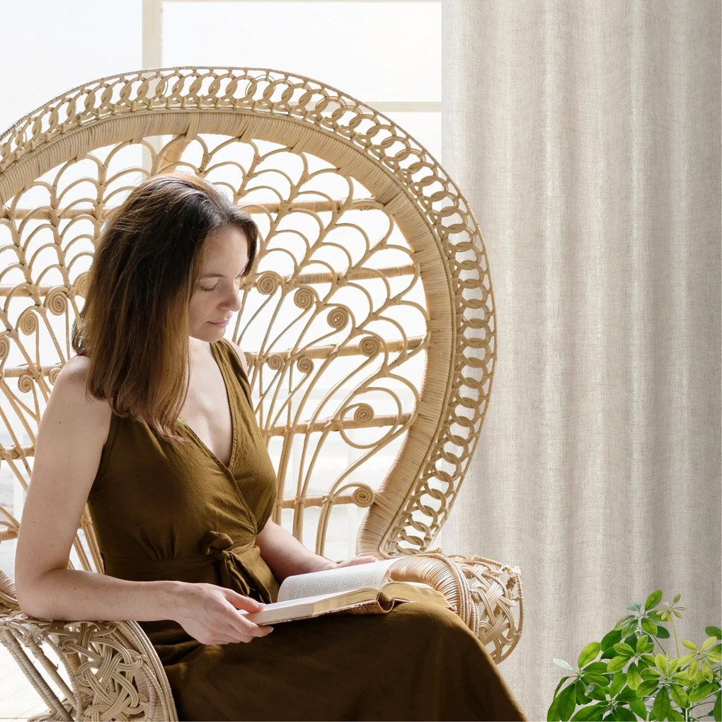 ZÁVES NA KRÚŽKOCH BLANKA 140X250 CM BÉŽOVÁ