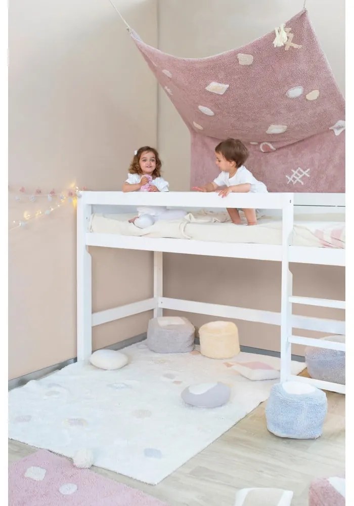 Krémový prateľný ručne tkaný bavlnený detský koberec 140x200 cm Kim – Lorena Canals