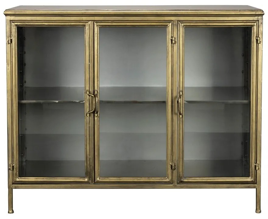 Kovová vitrína v zlatej farbe 100x80x38, 5 cm Gertlush – Dutchbone