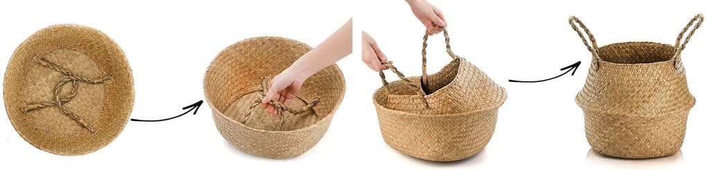 Tutumi Tutumi, pletený prírodný kôš v štýle Boho 381180B, hnedá, HOM-06661