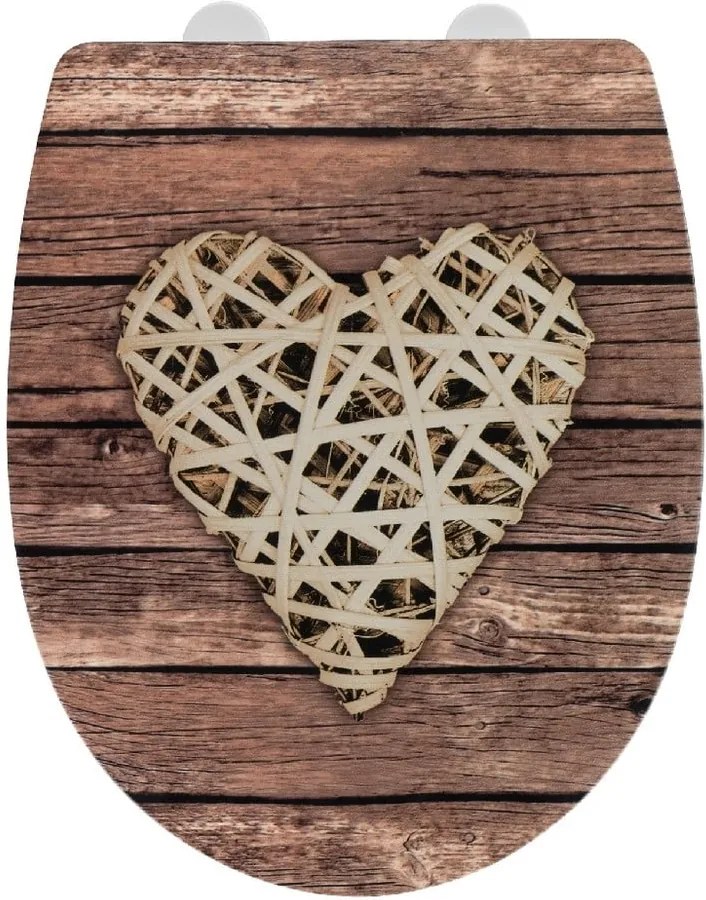 WC sedadlo s vysokým leskom Wenko Curly Heart, 45 × 36,5 cm
