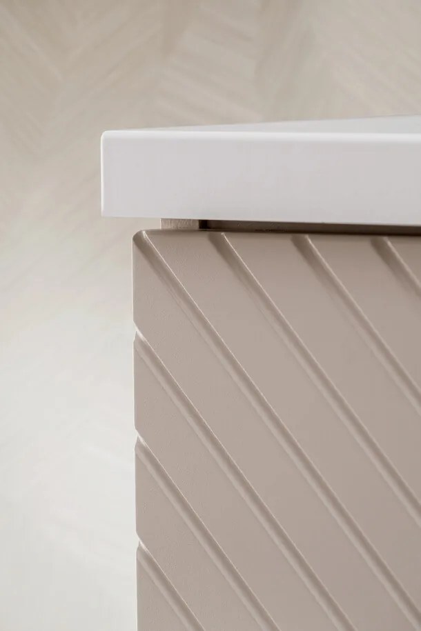 Závesná skrinka Viva Cashmere Lola II s doskou a umývadlom 60 cm kašmírová/biela