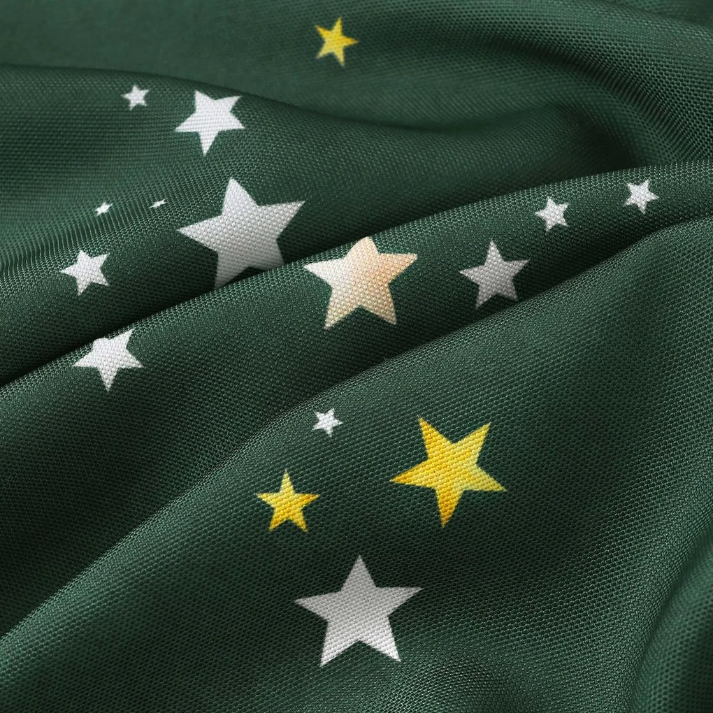 Goldea vianočná dekoračná obliečka na vankúš - hviezdičky na zelenej 50 x 50 cm