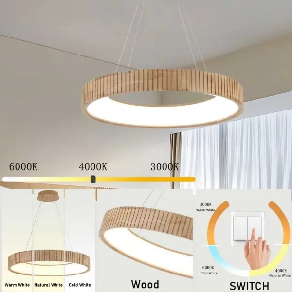 Brilagi - LED luster na lanku FALCON WOOD MODERN LED/40W/230V pr. 60 cm drevo