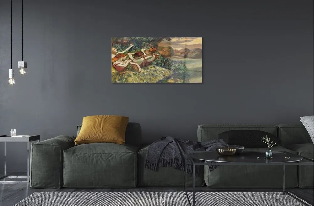 Obraz na skle Balerínky tanec v lese 125x50 cm