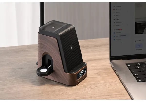 Immax 08999L - LED+CCT stmievateľná stolná lampa s bezdrôtovým nabíjaním QI IDEAL LED/8W/230V hnedá