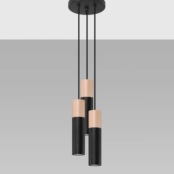 Sollux SL.1014 - Luster na lanku PABLO 3xGU10/40W/230V čierna