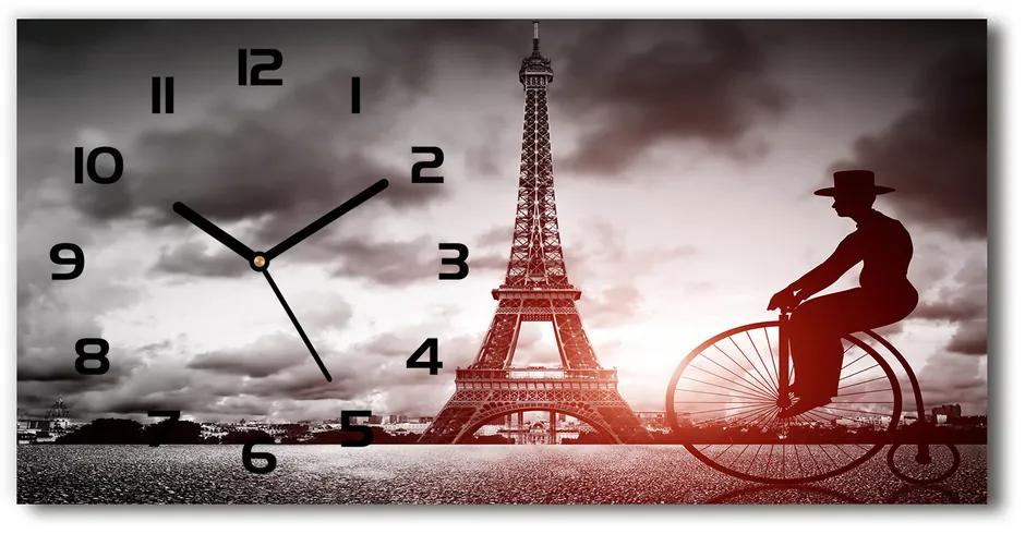 Sklenené hodiny na stenu Eiffelova veža Paríž pl_zsp_60x30_f_76327253