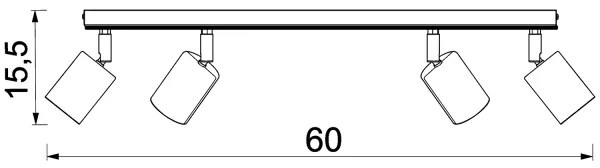 Bodové svietidlo TULON 4xGU10/8W/230V čierna/dub