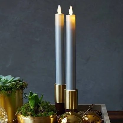 SIRIUS LED svíčka Sara tall, sada 2 kusy, stříbrná, 25 cm