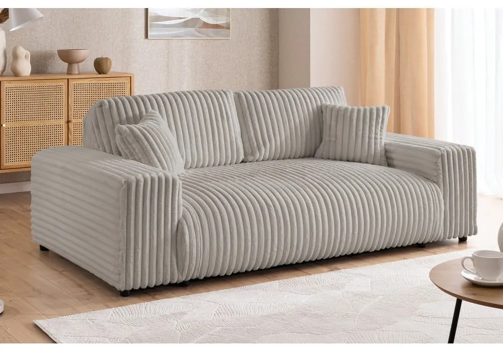 Svetlosivá menčestrová pohovka 178 cm Justin – Ropez