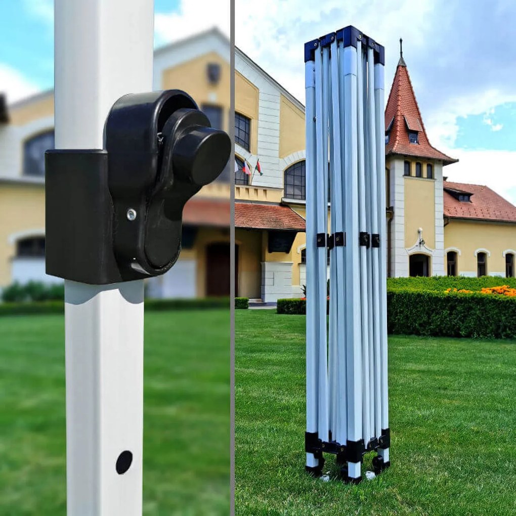 BRIMO Nožnicový stánok 3x4,5m - bez 3 stien - žltá 30