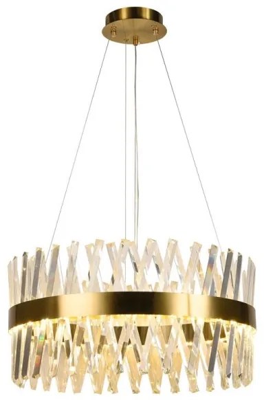 LED Stmievateľný luster na lanku LED/80W/230V 3000-6500K zlatá + diaľkové ovládanie