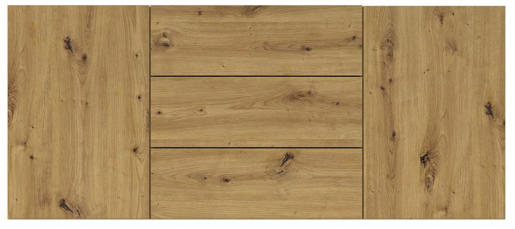 Komoda Avernic Typ 26 (čierna + dub artisan). Akcia -20%. Vlastná spoľahlivá doprava až k Vám domov. 1042059