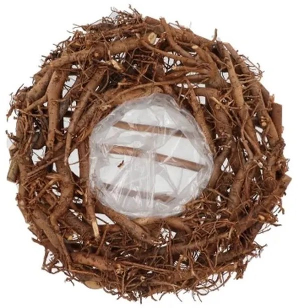 Hnedý kvetináč veniec z koreňov Root Wood - Ø 30 cm