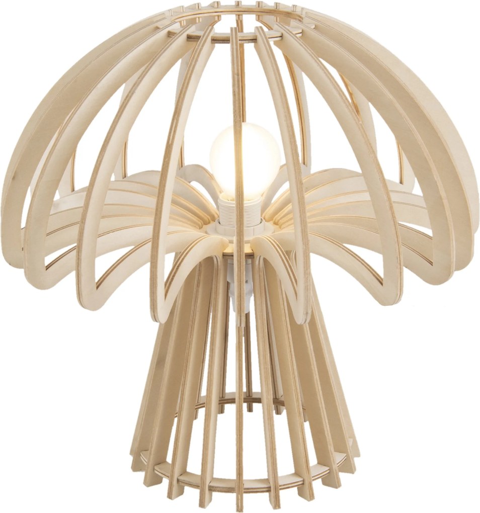LEITMOTIV Drevená stolná lampa Traditional Mushroom ∅ 28 cm × 29 cm
