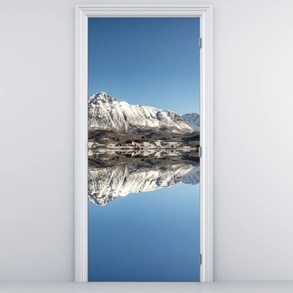 Fototapeta na dvere - Hory a ich odraz (95x205cm)