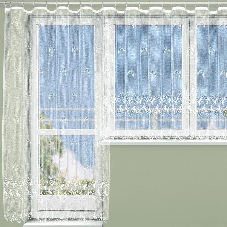 Žakárová záclona Tylex DAFNÉ balkónové dvere 250 x 200 cm