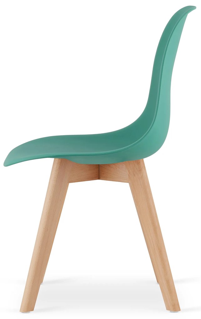 Zelená stolička KITO s bukovými nohami