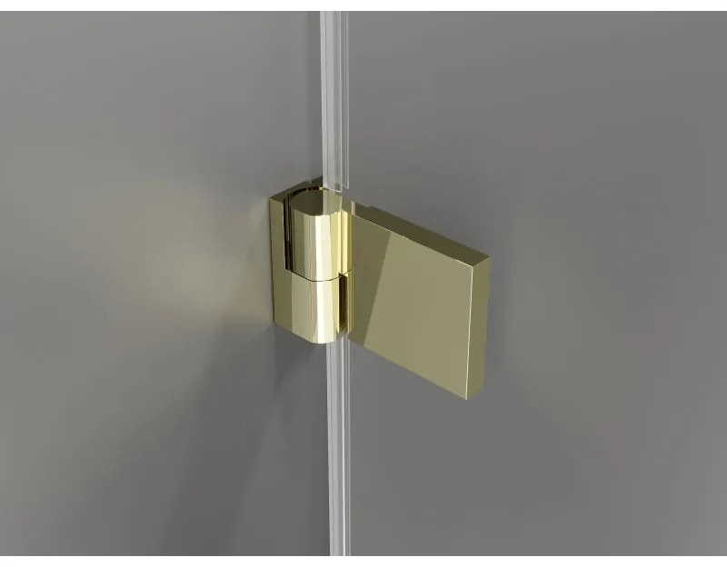 Mexen Lunar-B Duo, výklopný sprchový kút 100 x 90 cm, 8mm číre sklo, zlatý profil, 832-100L-090P-50-00